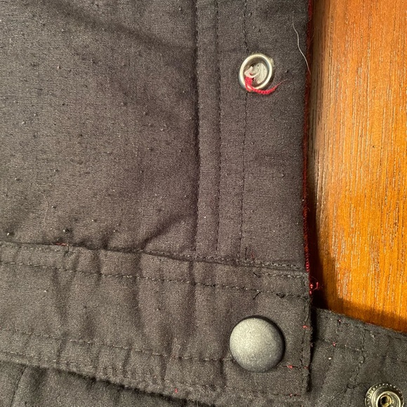 Large United By blue Reversible Jacket Red Plaid Tartan Solid Black - Picture 6 of 13